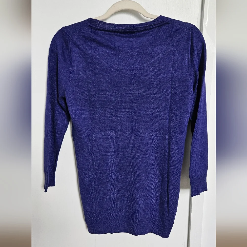 J. Crew Purple Linen Sweater Top Size S
